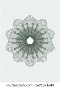 Green passport style rosette. Vector Illustration. Detailed.