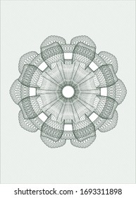 Green passport style rosette. Vector Illustration. Detailed.