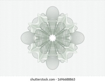 Green passport style rosette. Vector Illustration. Detailed.