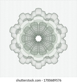 Green passport style rosette. Vector Illustration. Detailed.