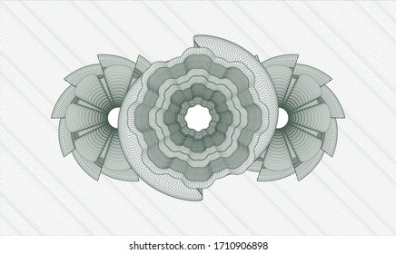Green passport style rosette. Vector Illustration. Detailed 