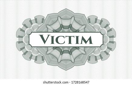 Rosette estilo pasaporte verde. Ilustración vectorial. Detallado con el texto de la víctima dentro