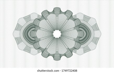 Green passport style rosette. Vector Illustration. Detailed 