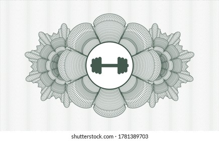 Rosette estilo pasaporte verde. Ilustración vectorial. Detallado con un gran icono en el interior