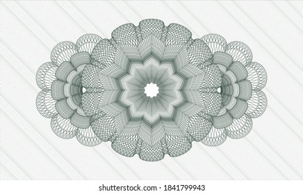 Green passport style rosette. Vector Illustration. Detailed 
