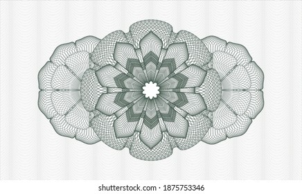 Green passport style rosette. Vector Illustration. Detailed 
