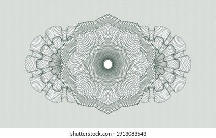 Green passport style rosette. Vector Illustration. Detailed 