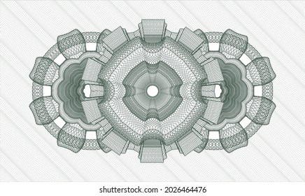 Green passport style rosette. Vector Illustration. Detailed 