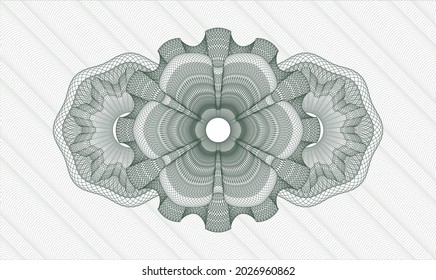 Green passport style rosette. Vector Illustration. Detailed 