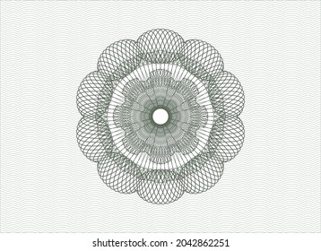 Green passport style rosette. Vector Illustration. Detailed. 