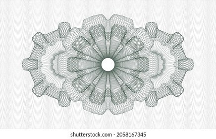 Green passport style rosette. Vector Illustration. Detailed 