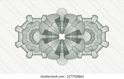 Rosette estilo pasaporte verde. Ilustración vectorial. Detallado 