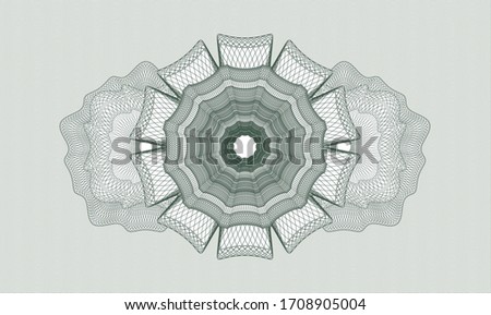 Green passport style rosette. Vector Illustration. Detailed 