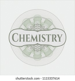 Green passport style rossete with text Chemistry inside