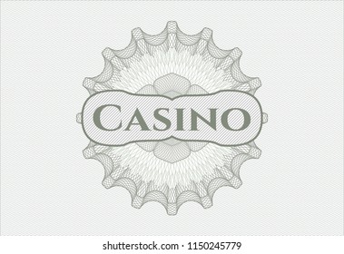 Green passport style rossete with text Casino inside
