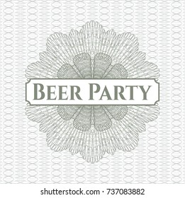Green passport style rossete with text Beer Party inside
