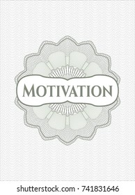 Green passport style rossete with text Motivation inside