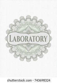 Green passport style rossete with text Laboratory inside