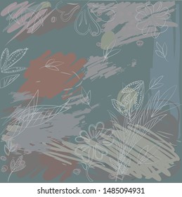 Diseño de arte verde pastel para pañoleta e hijab