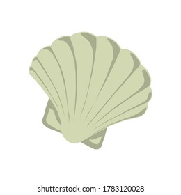 Green Pastel Clam Shell Aquatic Animal In the Ocean Design