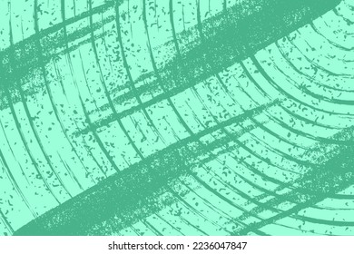 Green pastel color round stripe line texture with distressed grunge detailed background