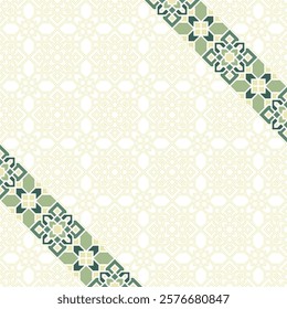 Green Pastel Islamic Diagonal Ornament
