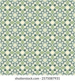 Green Pastel Islamic Seamless Pattern Ornament