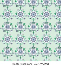 green pastel  Seamless floral pattern eps