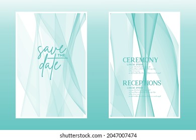 green pastel watercolor invitation card background template vector illustration