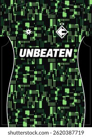 Green Path Black Pattern Football Jersey Sublimation Print