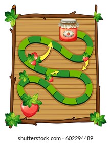 Grüner Steg mit Erdbeermarmelade