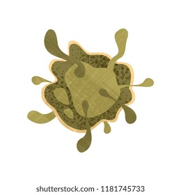 Green pathogenic bacteria. Biology microorganism. Science and microbiology theme. Flat vector icon with texture