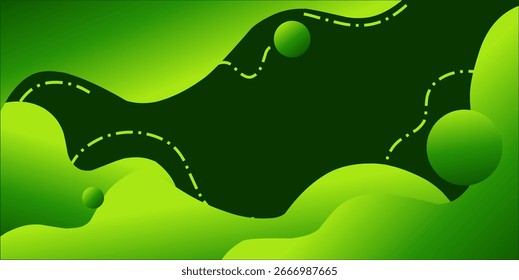 Projeto de onda abstrata de caminho verde