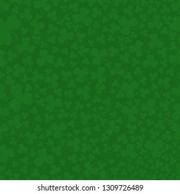 Green Patrick day seamless pattern with clovers