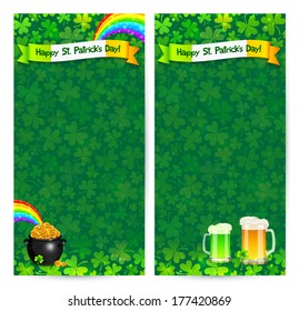 Green Patrick's day flyer vector templates