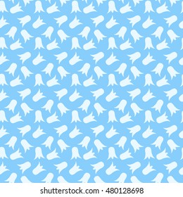 Green pattern with abstract flowers