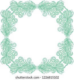 Green pattern frame. Vector illustration