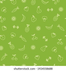 Green pattern fruit vegetable fitness 