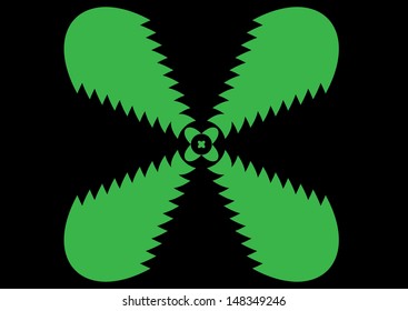 A Green Pattern on a Black Background. Vector