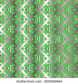 green pattern on a metal background. pattern for fabric, wallpaper, packaging. Decorative print. 