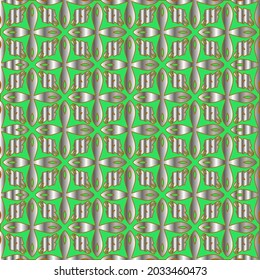 green pattern on a metal background. pattern for fabric, wallpaper, packaging. Decorative print. 