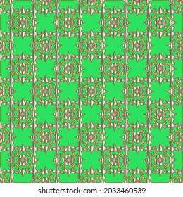 green pattern on a metal background. pattern for fabric, wallpaper, packaging. Decorative print. 
