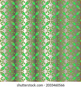 green pattern on a metal background. pattern for fabric, wallpaper, packaging. Decorative print. 