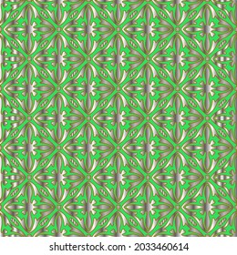 green pattern on a metal background. pattern for fabric, wallpaper, packaging. Decorative print. 