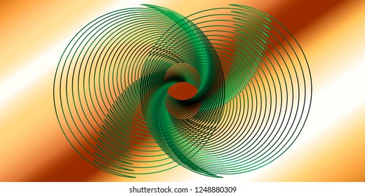 Green pattern on a yellow brown background

