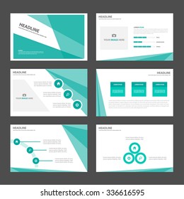 Green pattern presentation template Infographic elements flat design set for brochure flyer leaflet marketing advertising