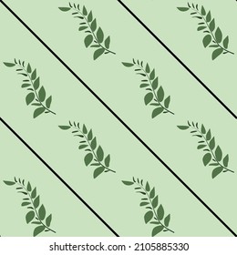 green pattern with stroke for textile 