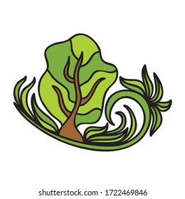 Green pattern tree. Vector illustration