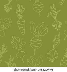 green pattern vegetable vector illustration line