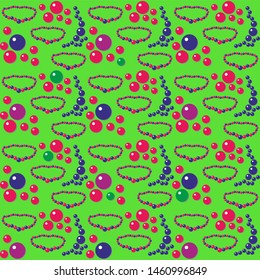 Green pattern whith colorful beads.eps
